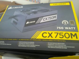 Corsair CX750M 750W 80 Plus Modular Power Supply -  Black