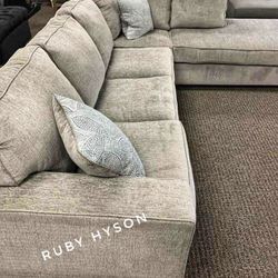 Light Gray Color L Shape Cozy Deep Seating Modern Sectional Couch With Chaise | Brand New 💥 Dark Gray Optional @ Fast Delivery 🚚