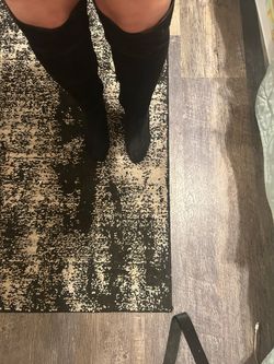 Black velvet knee high boots with 2 in wedge. Worn once very cute and comfortable