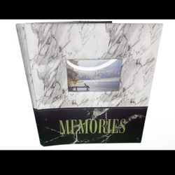 TYM Slip-in Photo Album Faux Leather Marble 'Memories' Window Cover 6x4 in