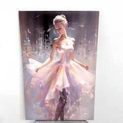 Ballerina Girl Canvas Wall Art: Colorful Dancing Woman Canvas ⭐️ Like new