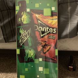 Mtn Dew & Doritos 8” skateboard deck