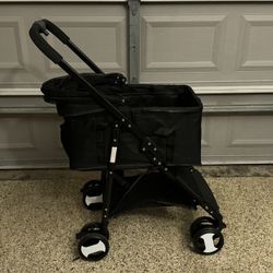 Dog & Cat Foldable Stroller 4 Wheels UV Covering