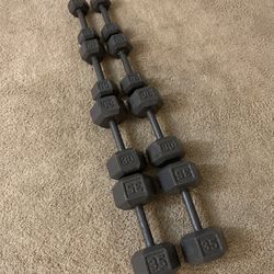 Dumbbells - Pairs of 10s, 15s, 30s - Total 110 Pounds 