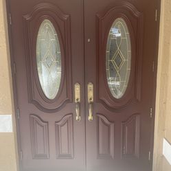 Doble Exterior Mahogany Door And Frame  All For $260. 30 X80 Each