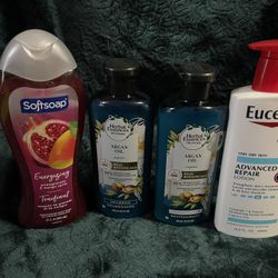 Shampoo  Body  Wash and Eucerin 