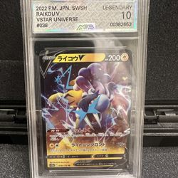 2022 P.M. Japanese Sword and Shield Raikou V VSTAR Universe AGS Legendary 10 