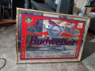 Vintage 1994 Budweiser King of Beers Bar Mirror 25" × 18"