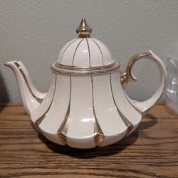 Vintage Sadler England Gold Trim Carousel Tea Pot