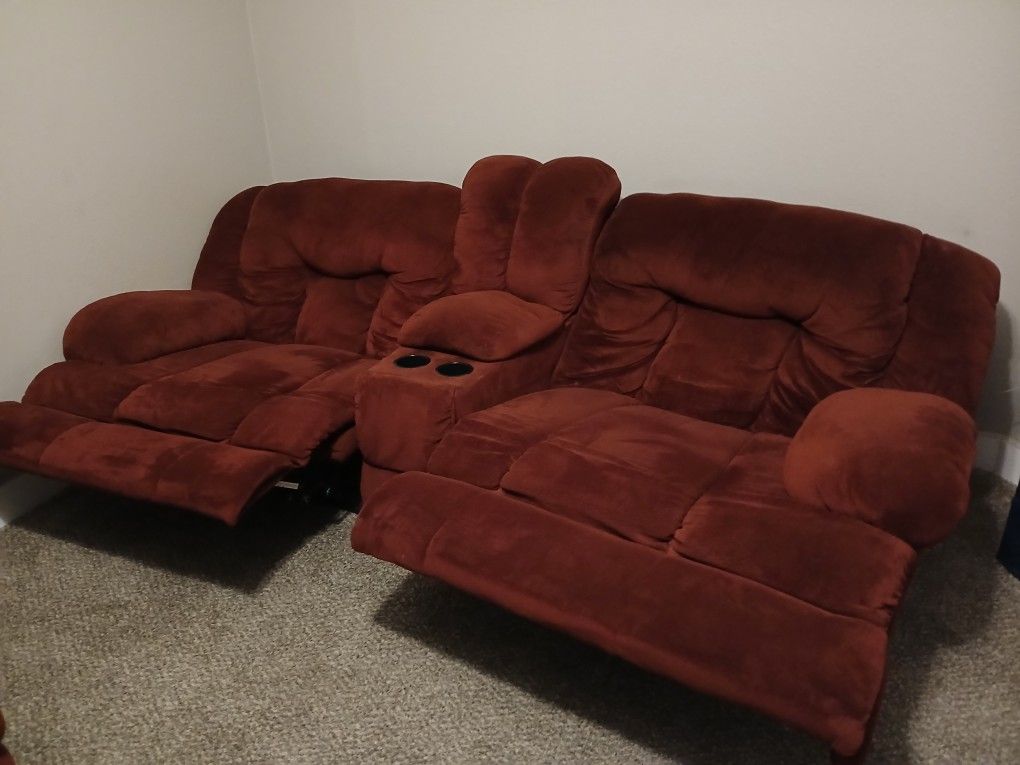 Plush 4 Piece Sofa Set 3 Recliners