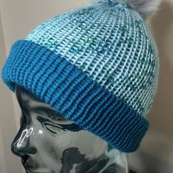 Unisex Reversible Adult Hand Knit Beanie