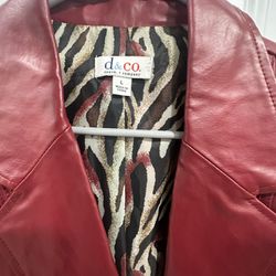 TRENDY RED LEATHER JACKET 