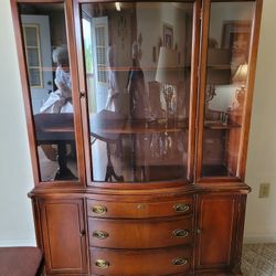 Antique Cherry China Cabinet 