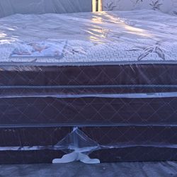 Brand New King Size Pillowtop Mattress And Box Spring Free Delivery