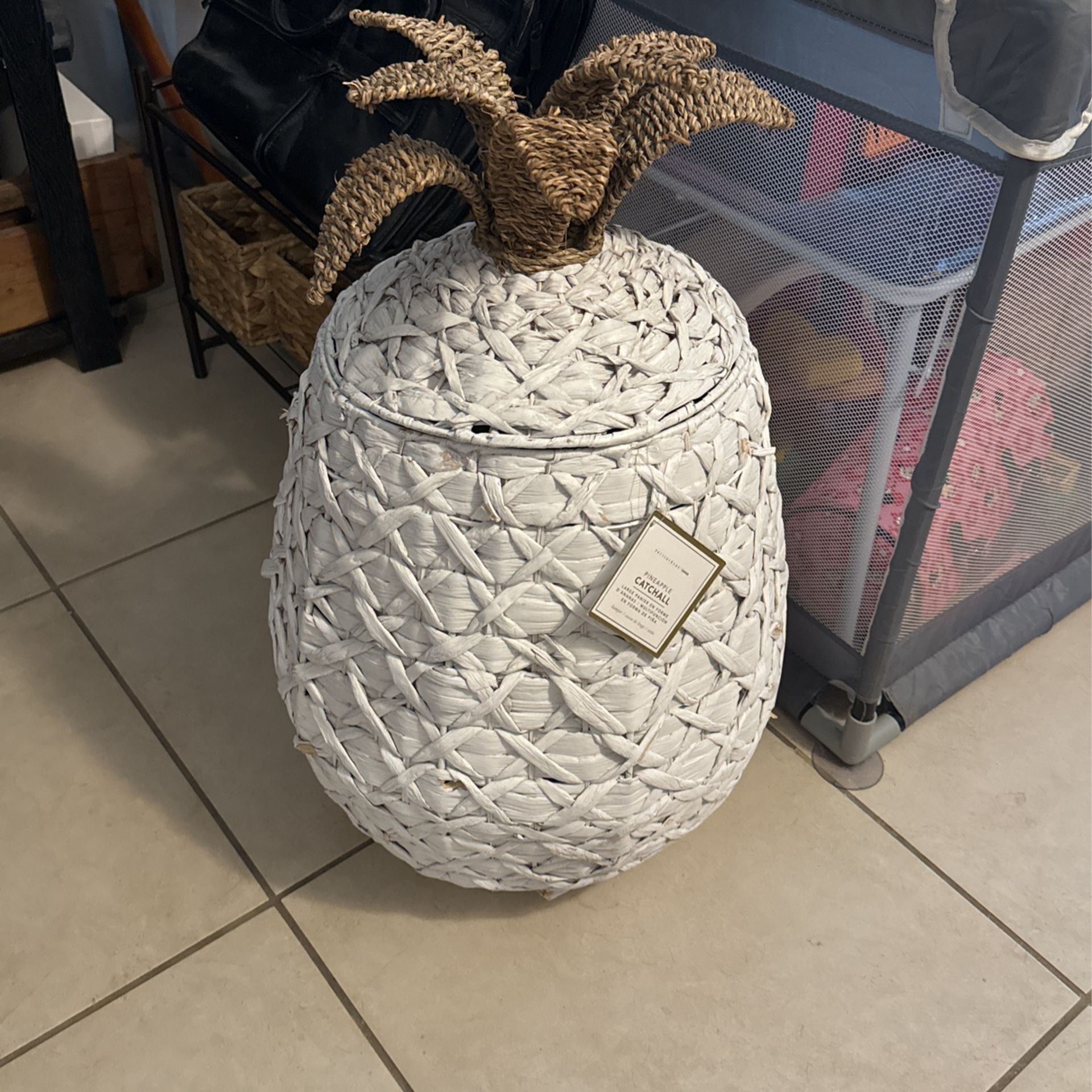 Pottery Barn Teen Pineapple Catchall clothes hamper