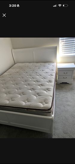 Queen Bedframe & Nightstand