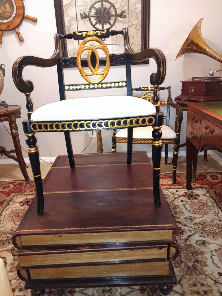 A pair of Directoire style armchairs