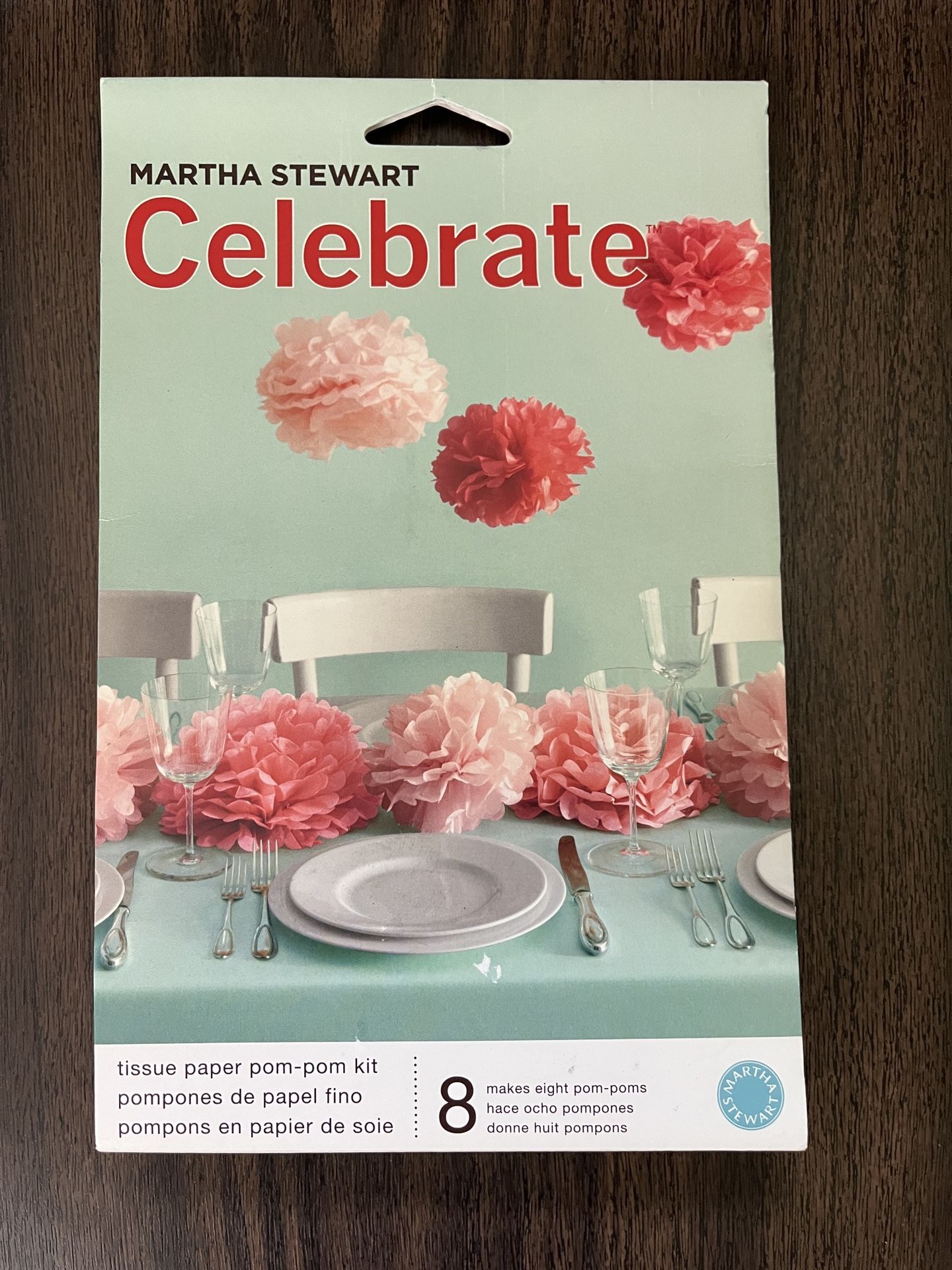 Martha Stewart Crafts Celebrate Decor Tissue Paper Pom-Pom Kit Makes 8-PCS PINK