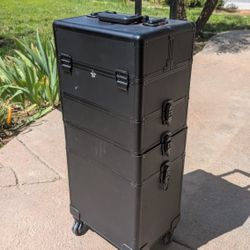 Train Case. Roller Case. Trolley for nail technician. Travel Organizer on wheels 