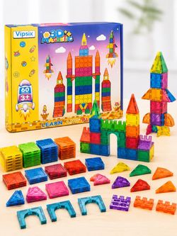 Toy! 3D Magnetic Building Tiles – 60 PCS