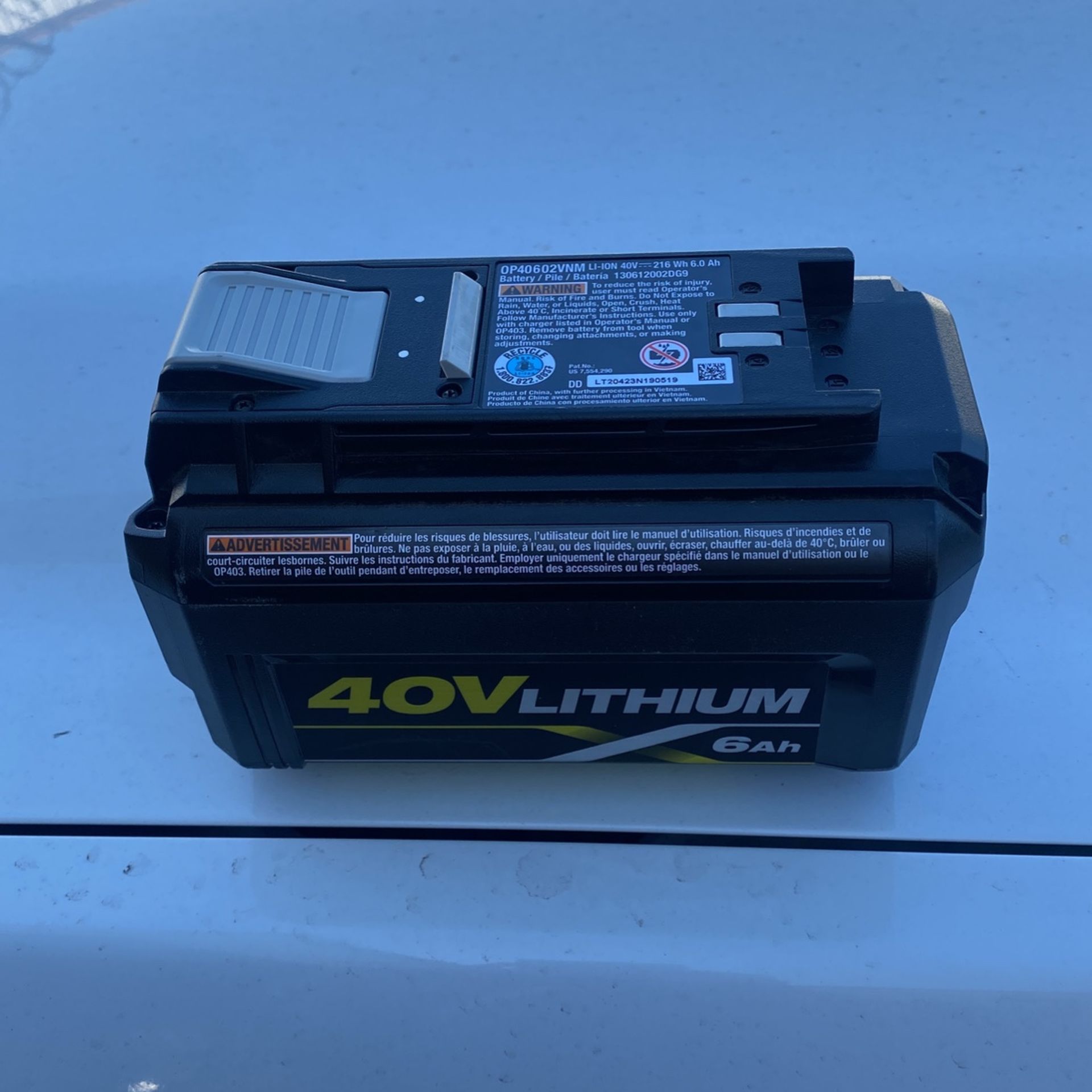 Roybi 40V Litium 6ah Batteries. HAVE SEVERAL TESTED AND GOOD