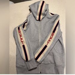 Gucci Men’s Large Logo-Stripped Hooded Zip Up Authentic NWOT W 19’/Length24.5’