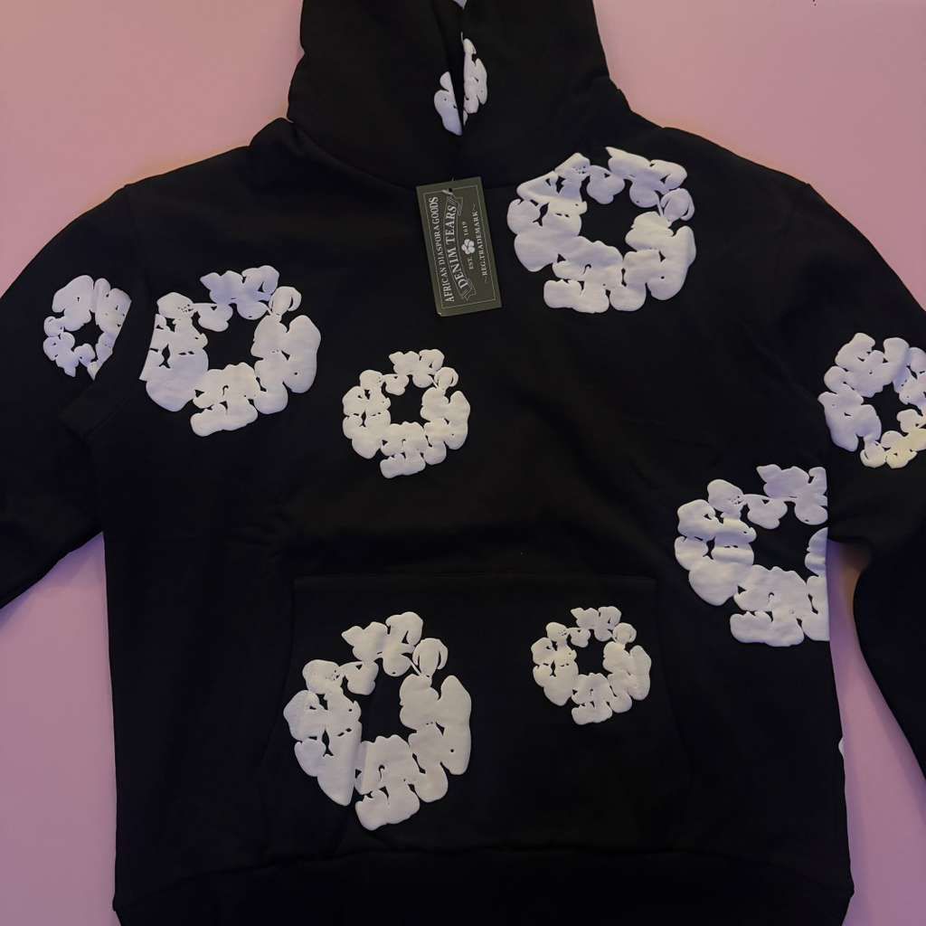 BLACK DENIM TEARS HOODIE SIZE SMALL BRAND NEW