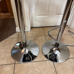 Adjustable Height Black Cushioned Bar Stool