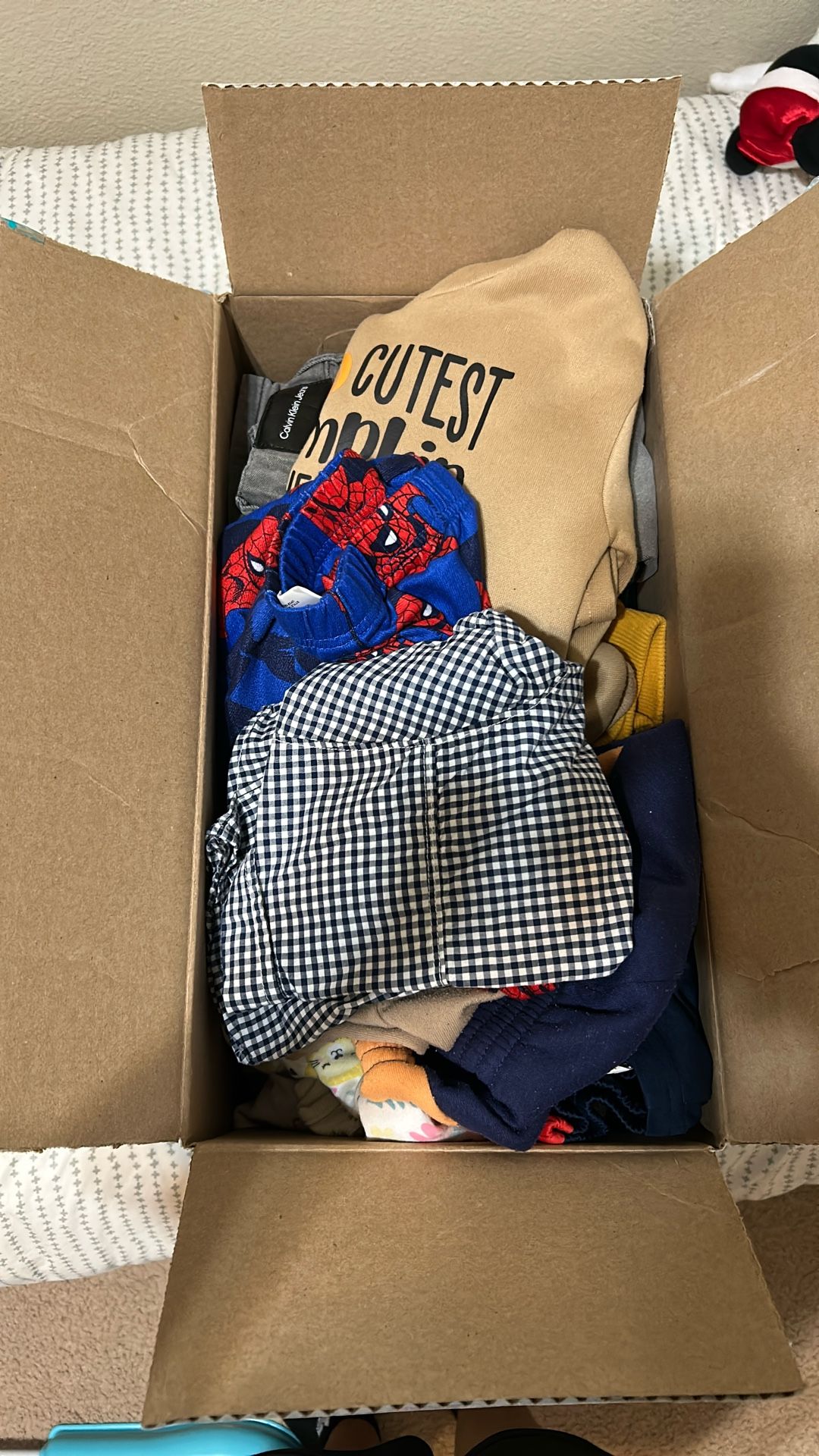 Box Of Infant Girl 0-9 Months And Toddler Boy Clothes 2T-3T