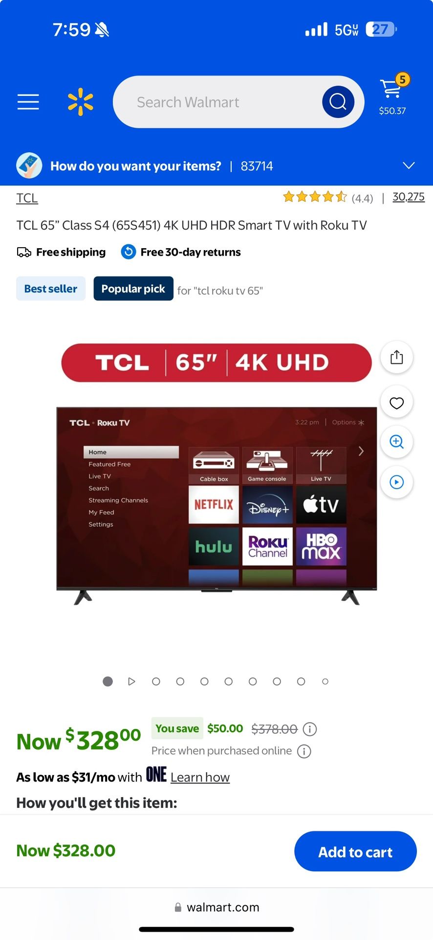 65 Inch TV