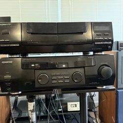 Kenwood AR-404 Retro Stereo Audio Receiver and Kenwood stereo double cassette deck CT-401