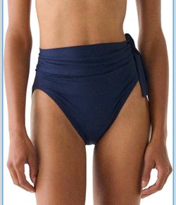 kate spade new york Women's Side Tie High Waist Bottom  Color: Planetary Navy  Size: Medium  85% Nylon, 15% Spandex Imported Side Waist Sash Side Tie 