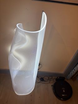 Tall LED Floor Lamp with Wave Shade