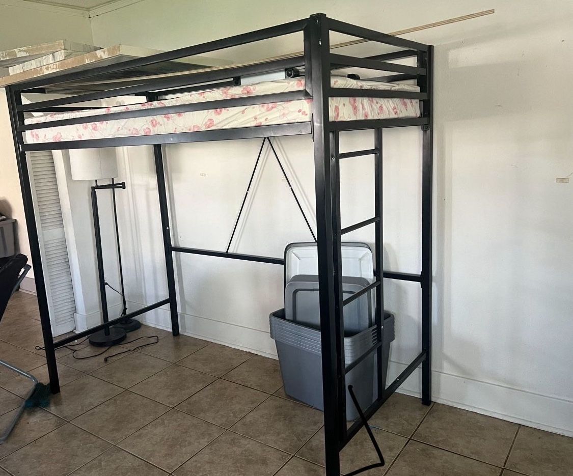 Loft Twin Bed Frame – Barely Used – Great for Kids/Teens!