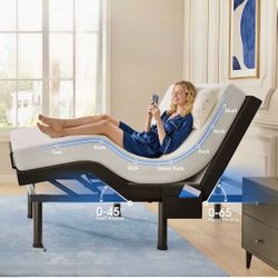 Power  adjustable bed with 12” hybrid mattress