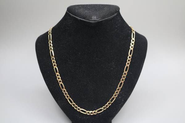 14K Yellow Gold Figaro Style Chain (23 Inches)