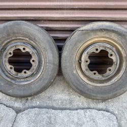 Two 14 inch Volkswagen bus steel rims with clips. Wide 5 lugs 