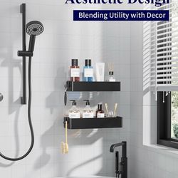 Kitsure Shower Caddy - 2 Pack Adhesive Shower