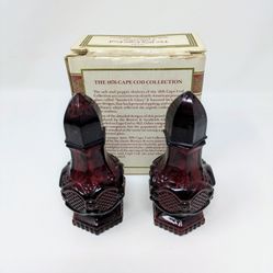 Avon 1876 Cape Cod Collection Ruby Red Salt & Pepper Shakers