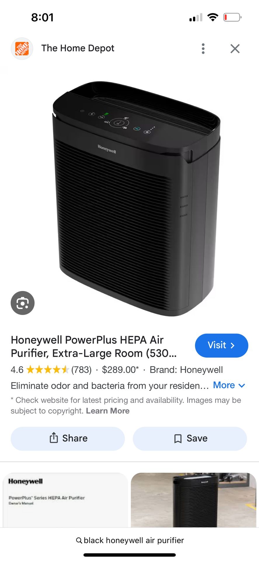Air Purifier Honey Well