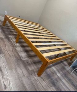 Wooden bed frame listing on behalf of a friend… First come first serve…