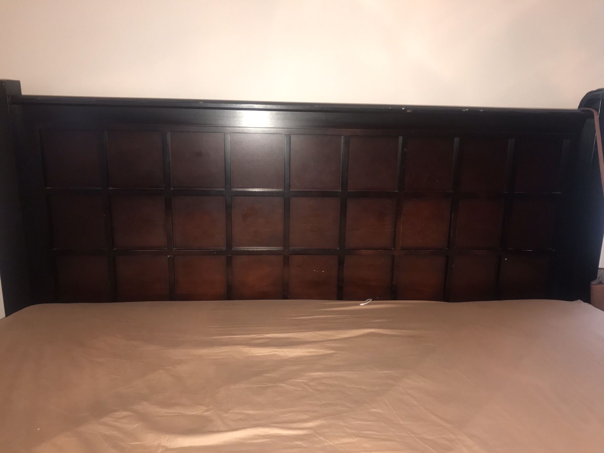 Wood king size bed frame only moving needs gone ASAP pick up only
