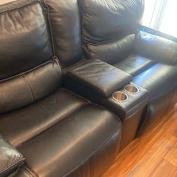 Leather Reclining Sofa With electric Functions EXCELLENT CONDITION