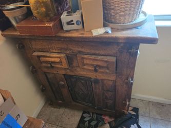 20th Century Spanish Rustic Wood and Iron Sideboard Buffet