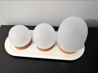 IKEA PRAKTSPIREA LED Decorative Lighting Set (4-Piece) — Wireless Charging Tray + 3 Lamps