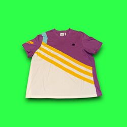 Adidas Originals 3 stripe big trefoil logo multicolor t-shirt men’s 2XL