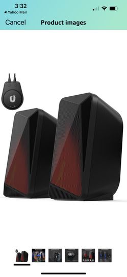$15 NEW-Jeecoo M40 Bluetooth Computer Speakers Desktop PC Speakers for Monitor - Enhanced Stereo Sound, Pulsing & Led Flame, Wired Handy Control - wit
