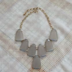  Kendra Scott HARLOW Necklace in Slate Gray Cat's Eye & Yellow Gold Plate