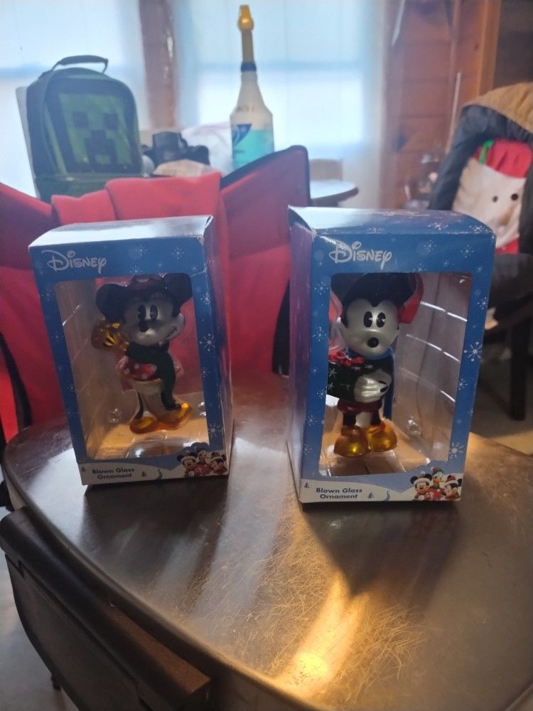 Vintage Micky And Minnie Ornaments 