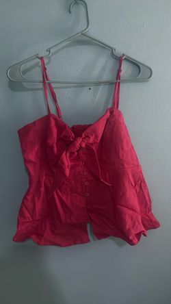 Red Spaghetti Strap Crop Top